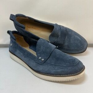 Vintage Hush Puppies Chow Chow Slip On Loafer Size 9 Wide Blue Indigo Suede
